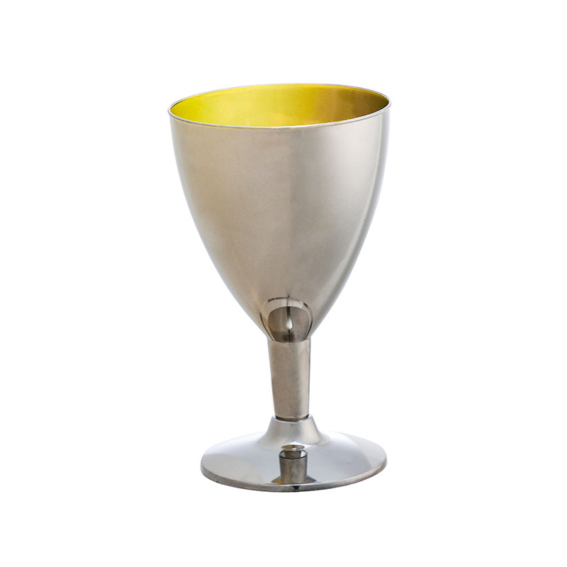 Tazza a fungo in plastica metallizzata lucida